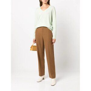 Vince Women's Brown Flannel Straight Leg Wool Blend Pants SZ 6 NEW $395